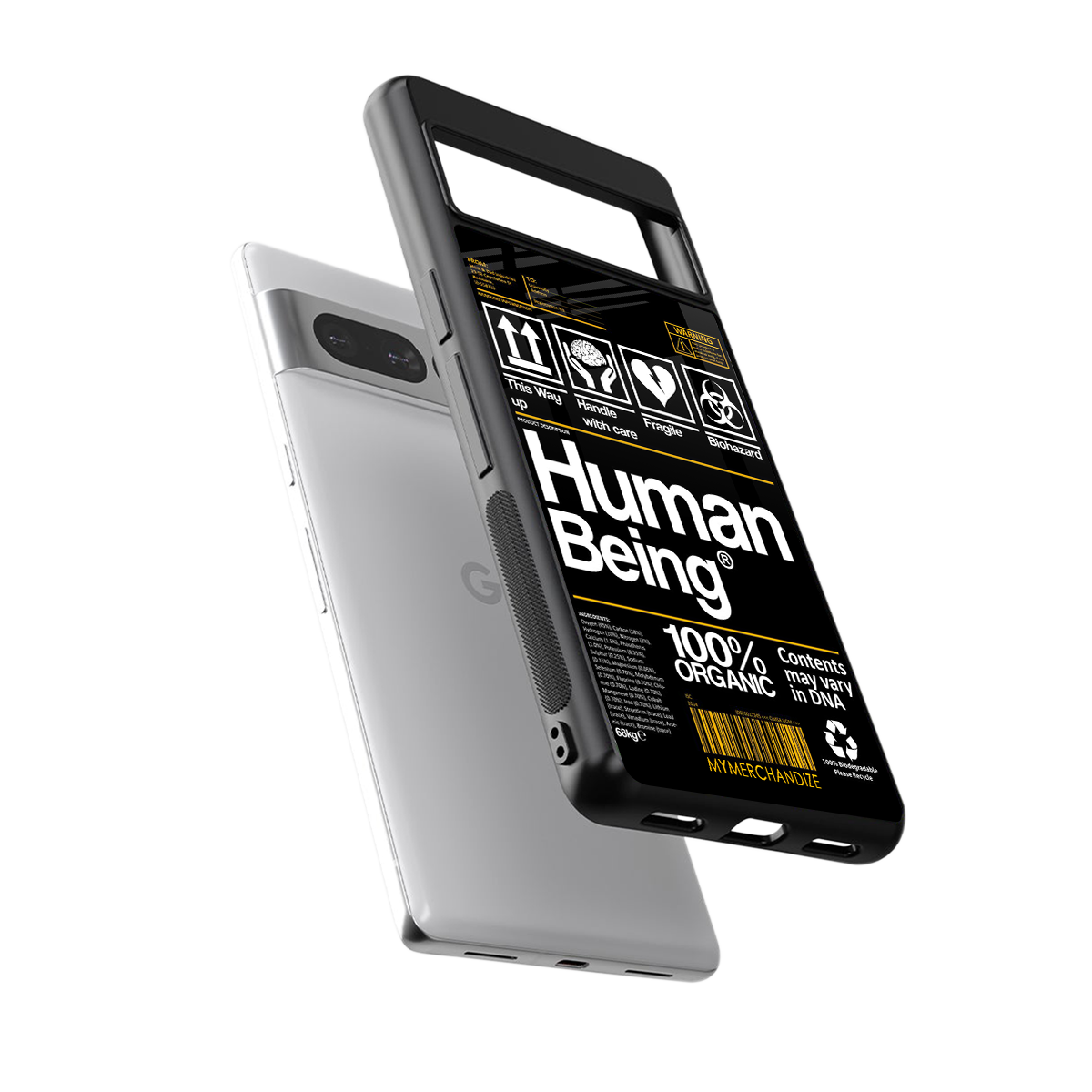 human being label back phone cover | glass case for google pixel 7 pro