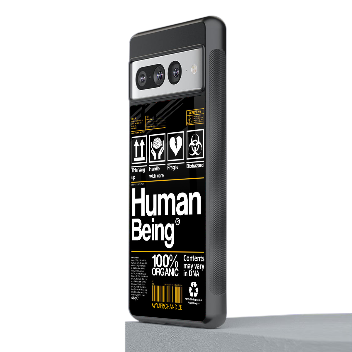 human being label back phone cover | glass case for google pixel 7 pro