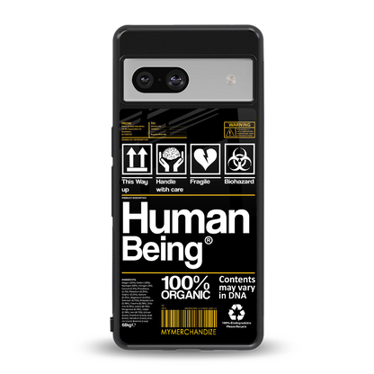 human being label back phone cover | glass case for Google Pixel 7