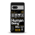 human being label back phone cover | glass case for Google Pixel 7A