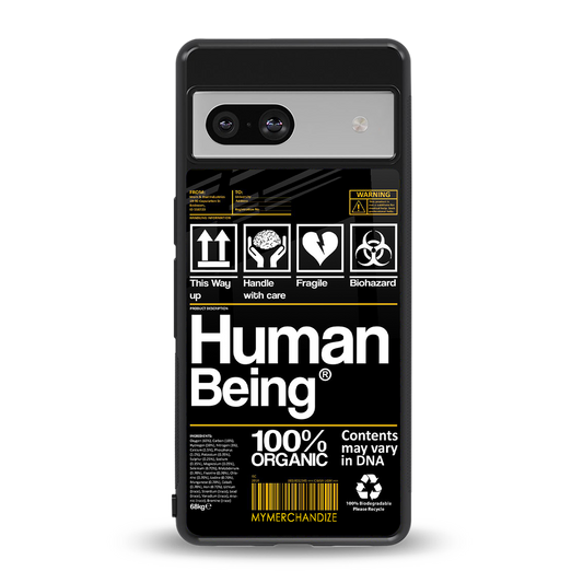 human being label back phone cover | glass case for Google Pixel 7A