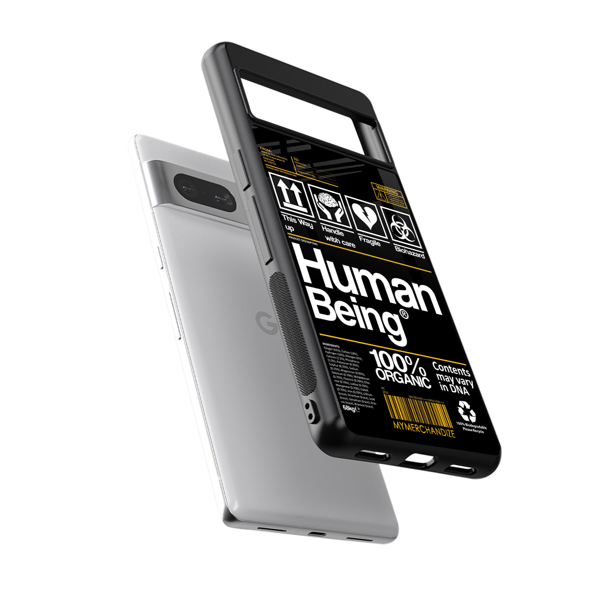 human being label back phone cover | glass case for Google Pixel 7A