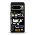 human being label back phone cover | glass case for google pixel 8 pro