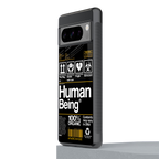 human being label back phone cover | glass case for google pixel 8 pro