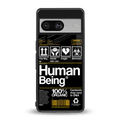 human being label back phone cover | glass case for Google Pixel 8
