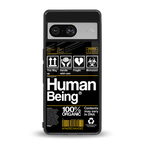 human being label back phone cover | glass case for Google Pixel 8