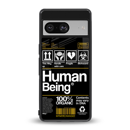 human being label back phone cover | glass case for Google Pixel 8