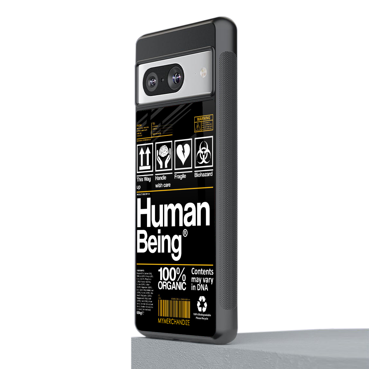 human being label back phone cover | glass case for Google Pixel 8
