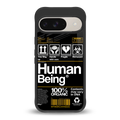 human being label back phone cover | glass case for google pixel 9