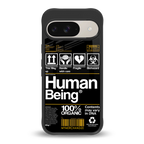 human being label back phone cover | glass case for google pixel 9