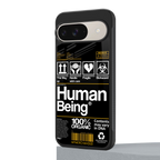 human being label back phone cover | glass case for google pixel 9