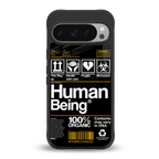 human being label back phone cover | glass case for google pixel 9 pro
