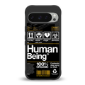 human being label back phone cover | glass case for google pixel 9 pro xl