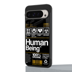 human being label back phone cover | glass case for google pixel 9 pro