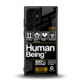 human being label back phone cover | glass case for samsung galaxy s23 ultra