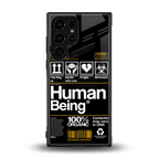 human being label back phone cover | glass case for samsung galaxy s23 ultra