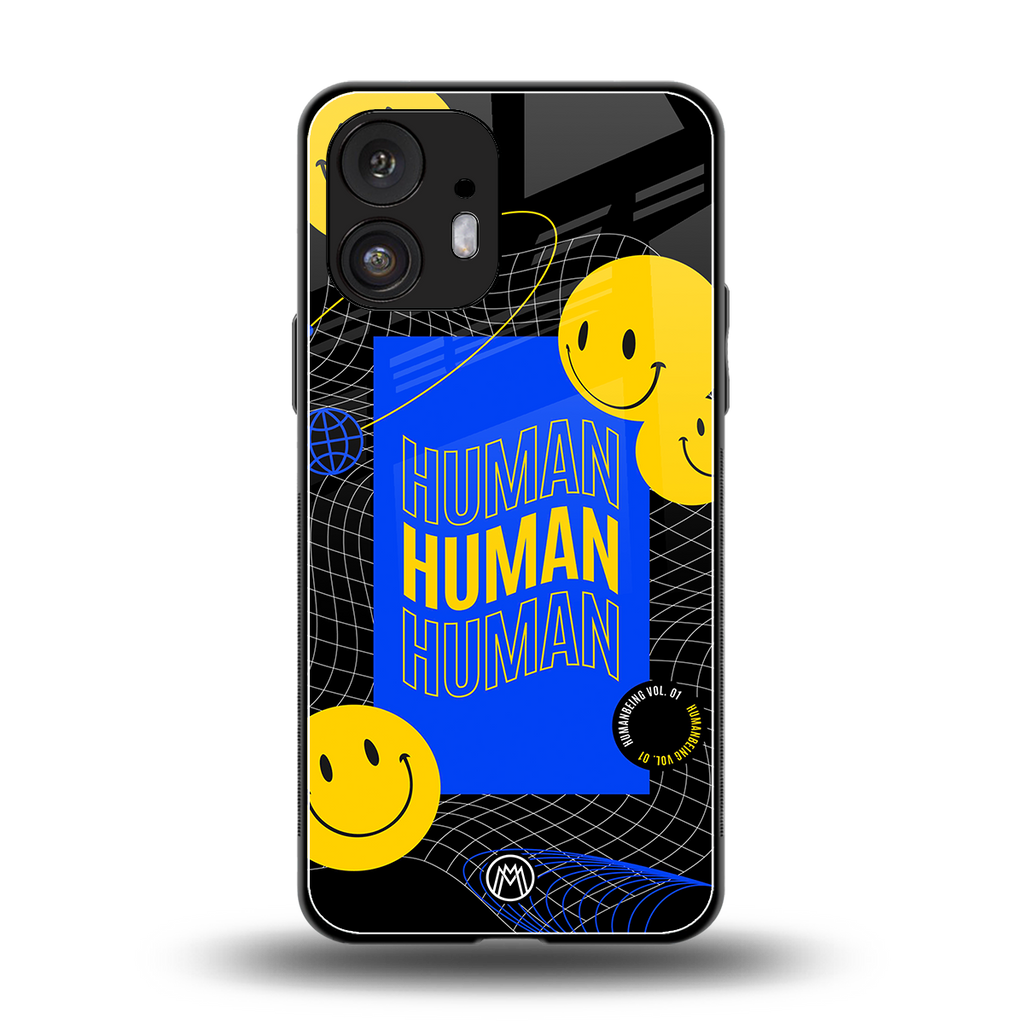 human being back phone cover | glass case for nothing phone 2