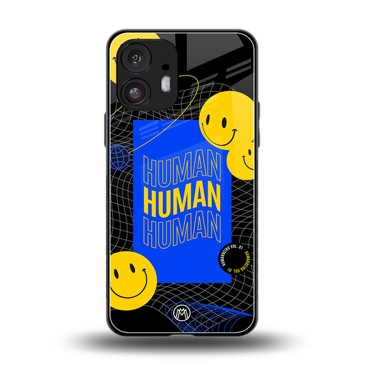 human being back phone cover | glass case for nothing phone 2