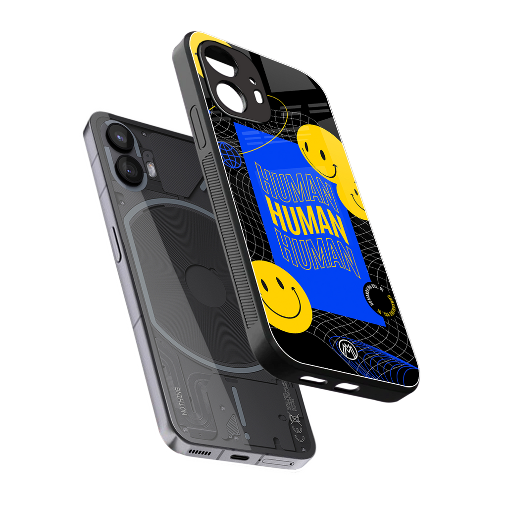 human being back phone cover | glass case for nothing phone 2
