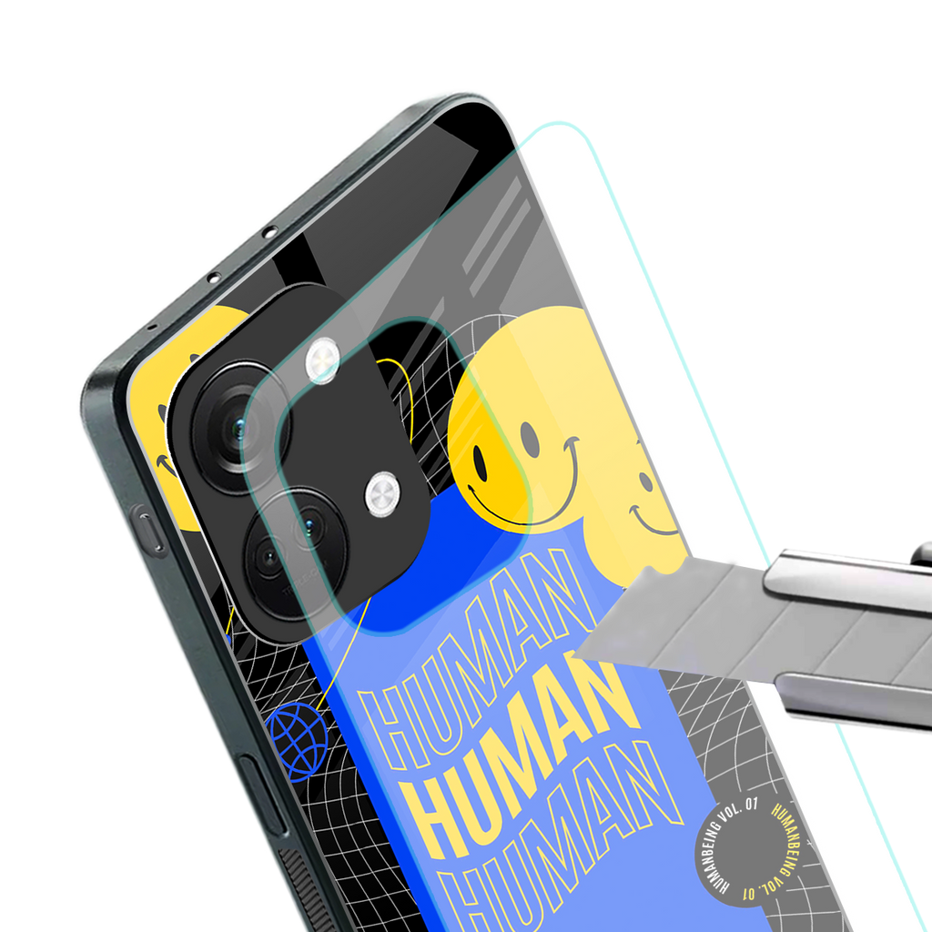 human being back phone cover | glass case for oneplus nord 3