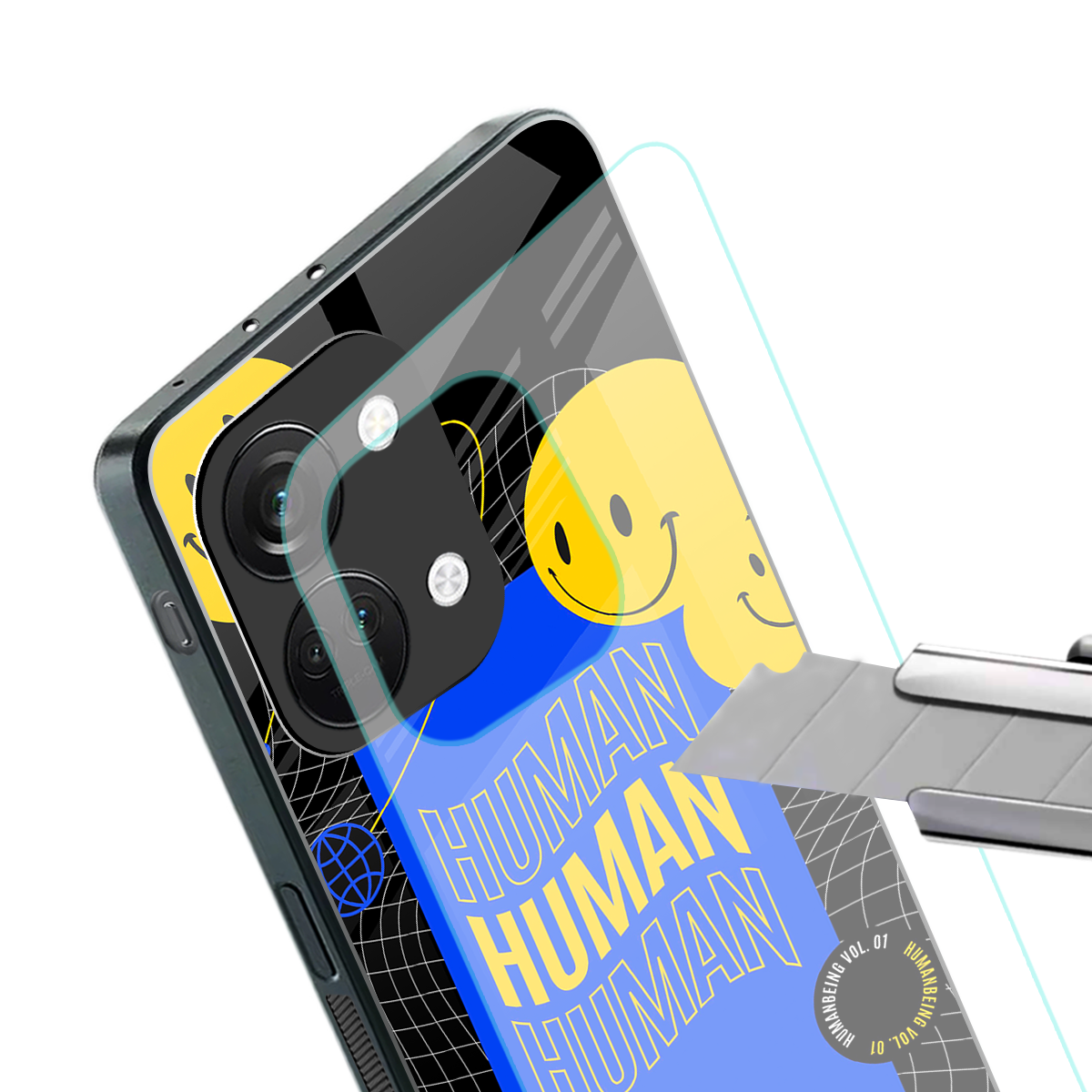 human being back phone cover | glass case for oneplus nord 3