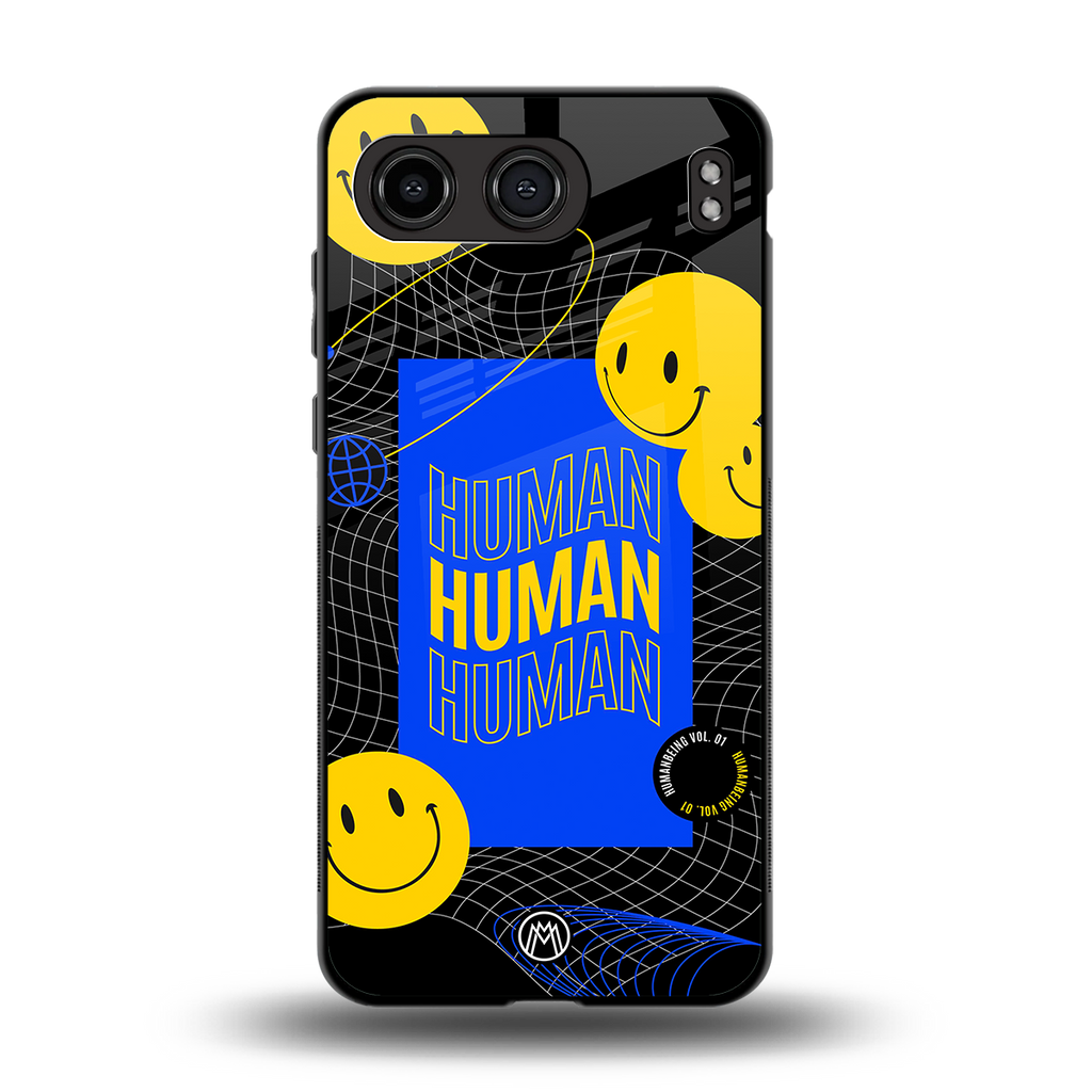 human being back phone cover | glass case for oneplus nord 4