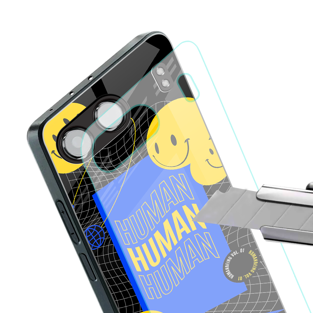 human being back phone cover | glass case for oneplus nord 4