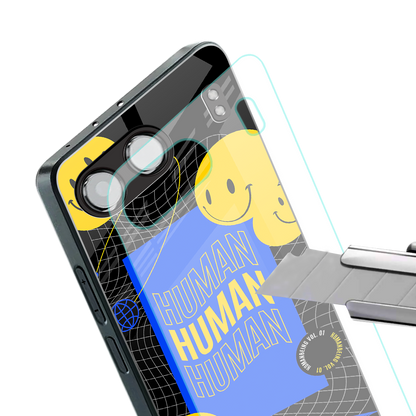 human being back phone cover | glass case for oneplus nord 4