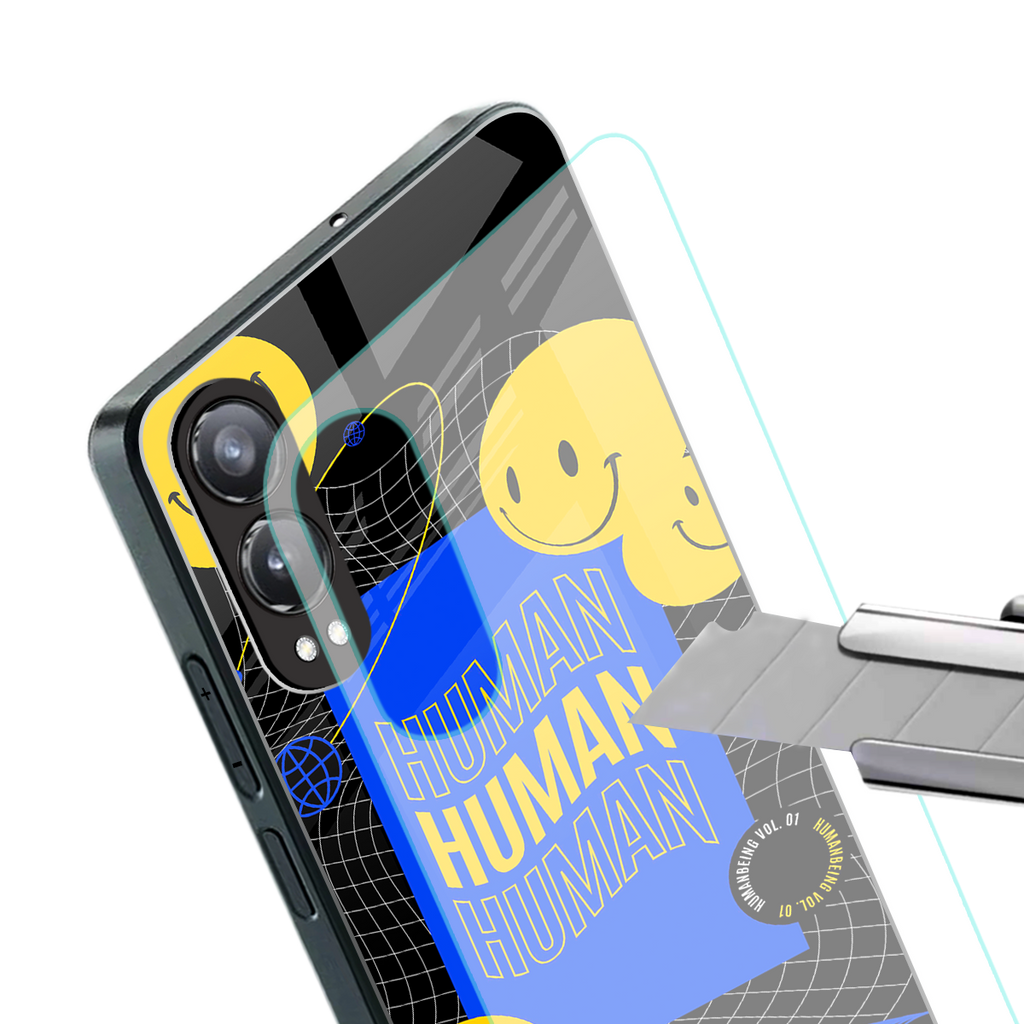 human being back phone cover | glass case for oneplus nord ce 4 lite