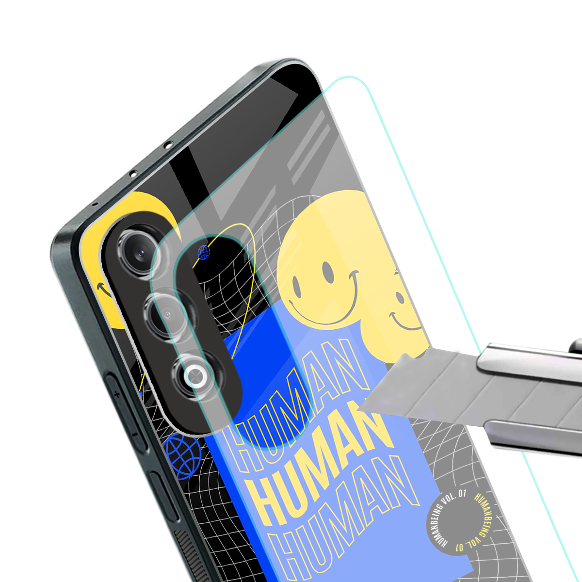human being back phone cover | glass case for oneplus nord ce 4