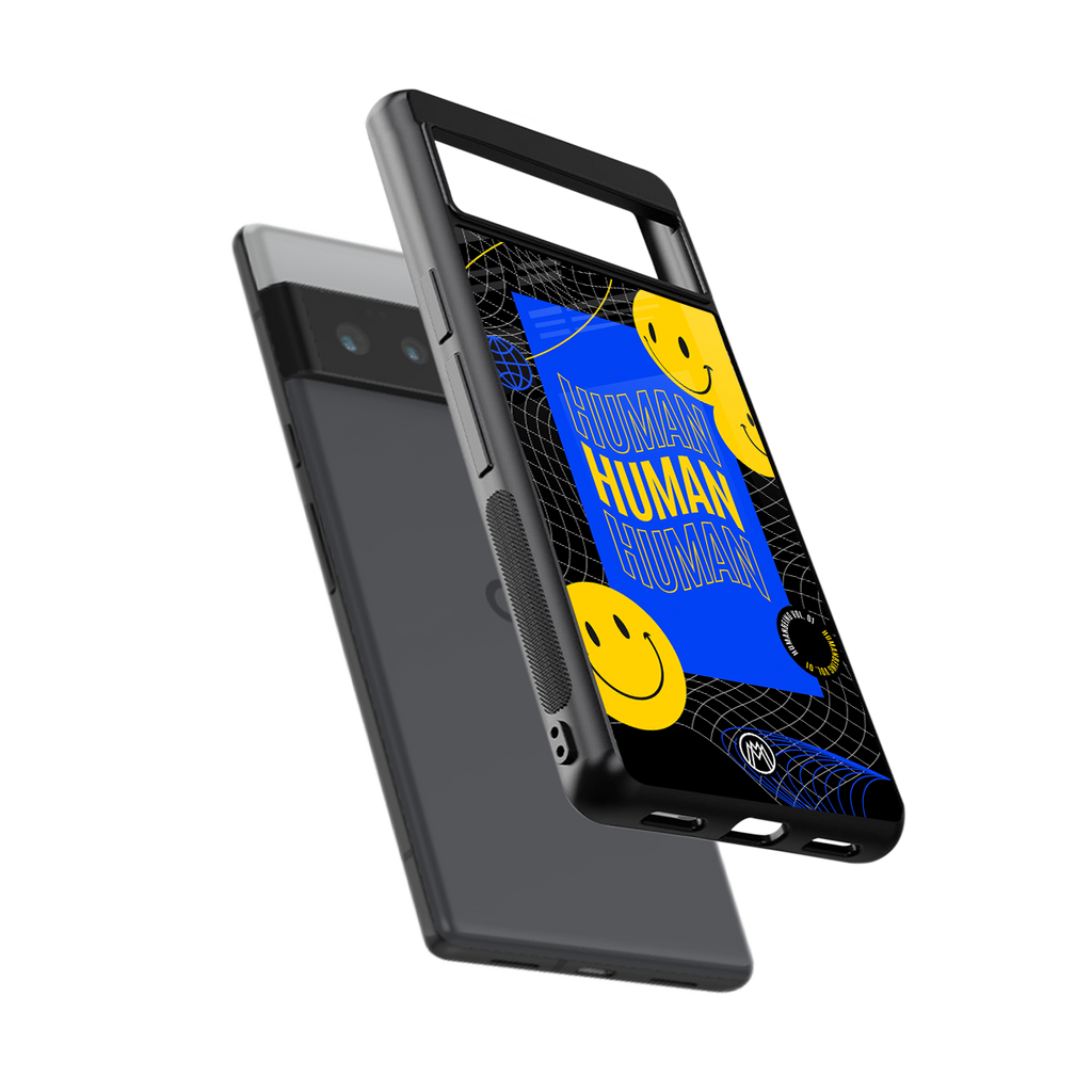human being back phone cover | glass case for google pixel 6 pro