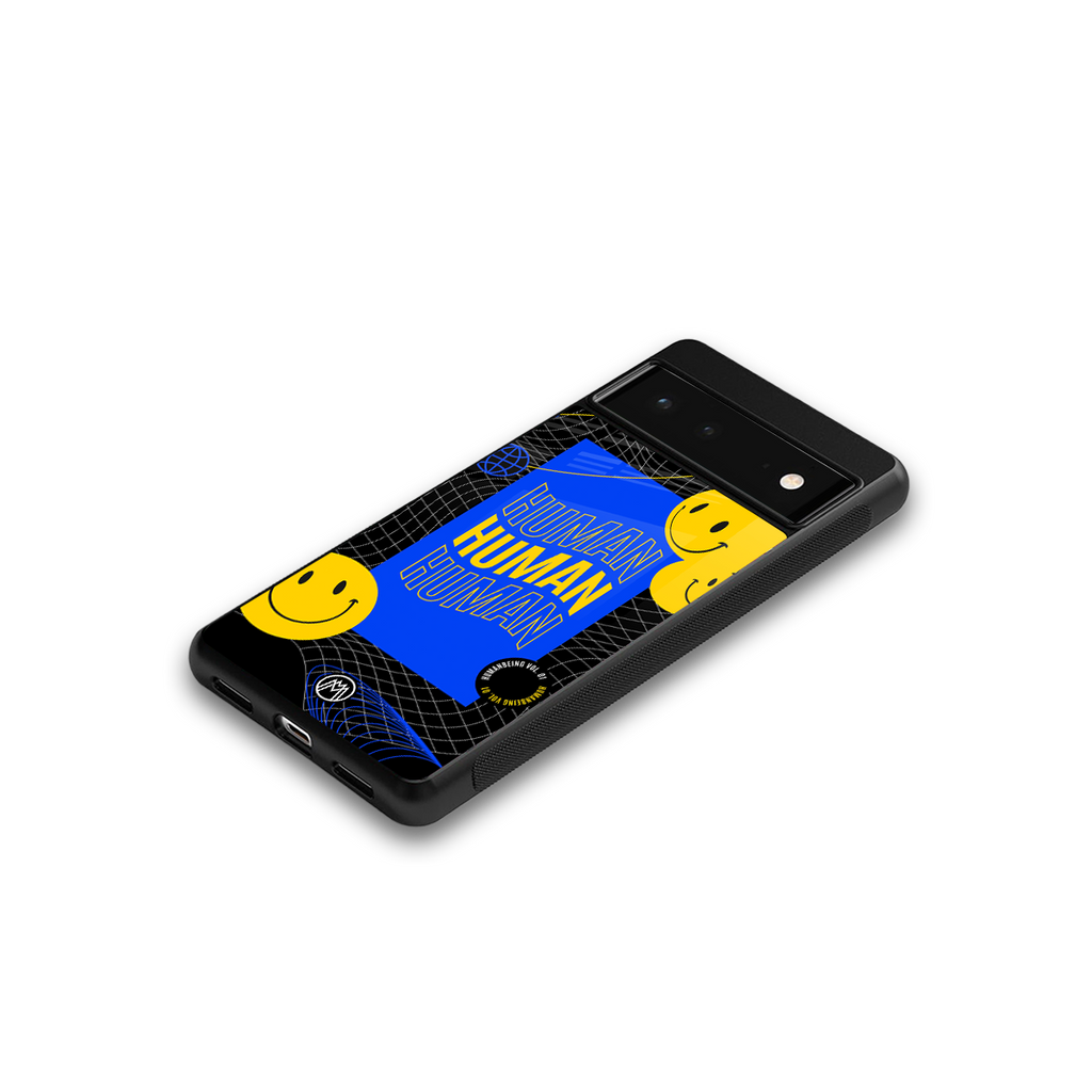 human being back phone cover | glass case for google pixel 6
