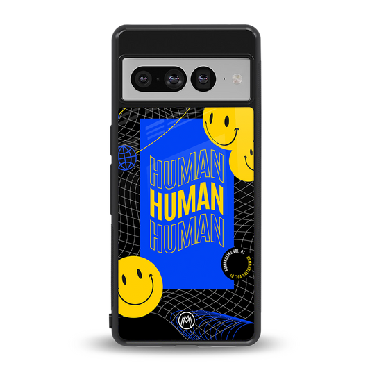 human being back phone cover | glass case for google pixel 7 pro