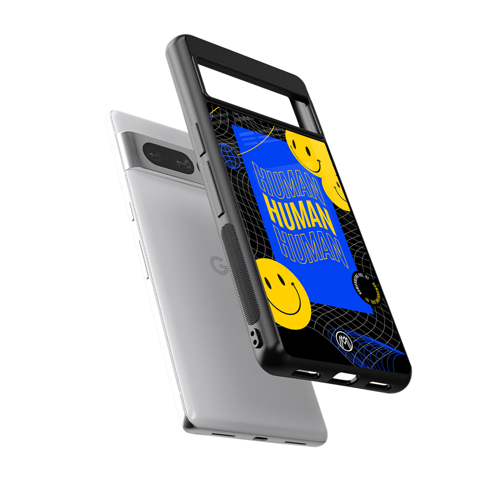 human being back phone cover | glass case for google pixel 7 pro