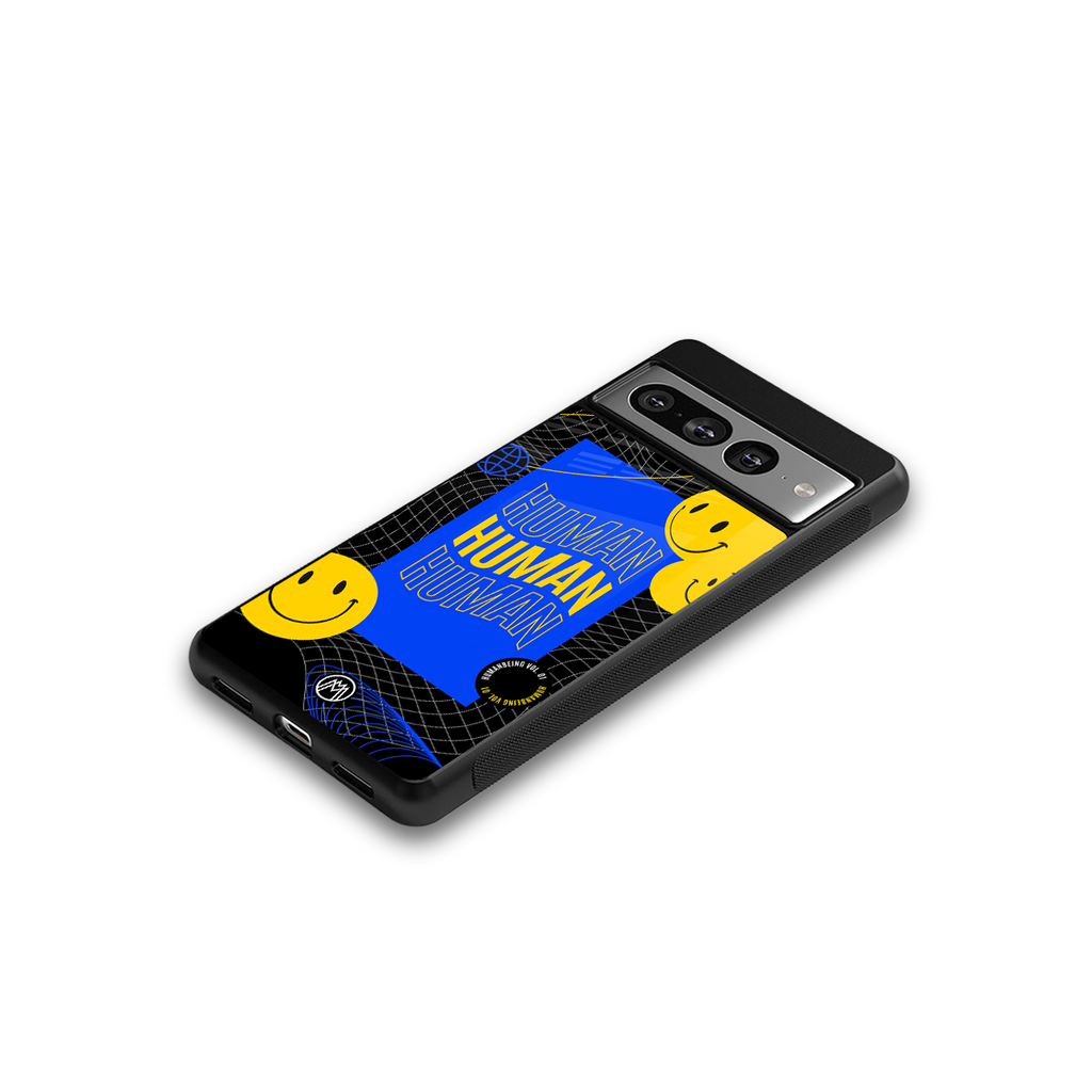human being back phone cover | glass case for google pixel 7 pro
