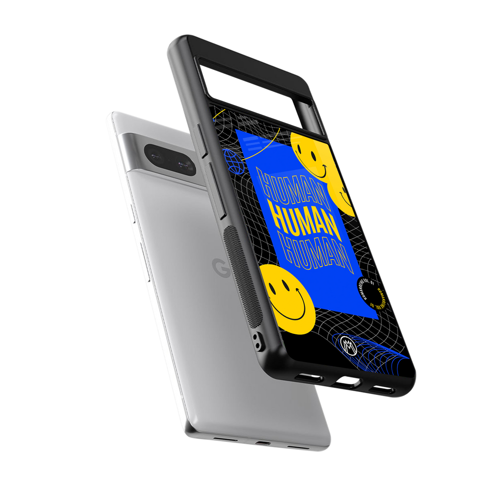 human being back phone cover | glass case for Google Pixel 7A