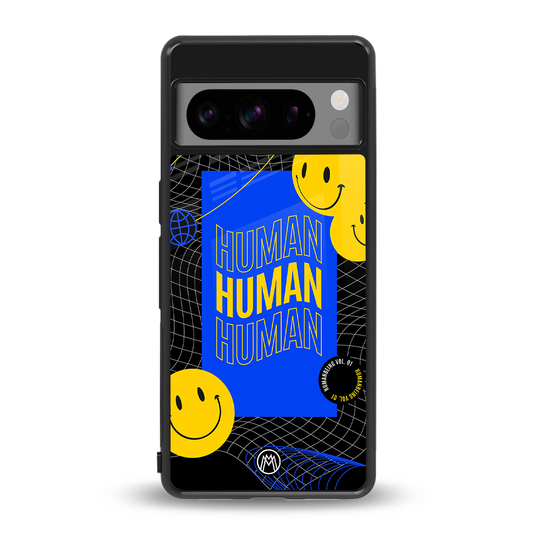 human being back phone cover | glass case for google pixel 8 pro