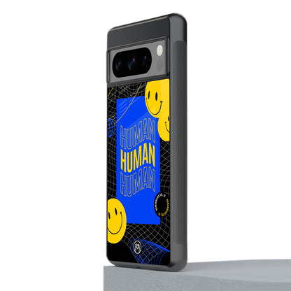 human being back phone cover | glass case for google pixel 8 pro