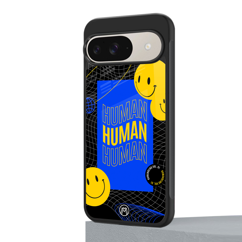 human being back phone cover | glass case for google pixel 9