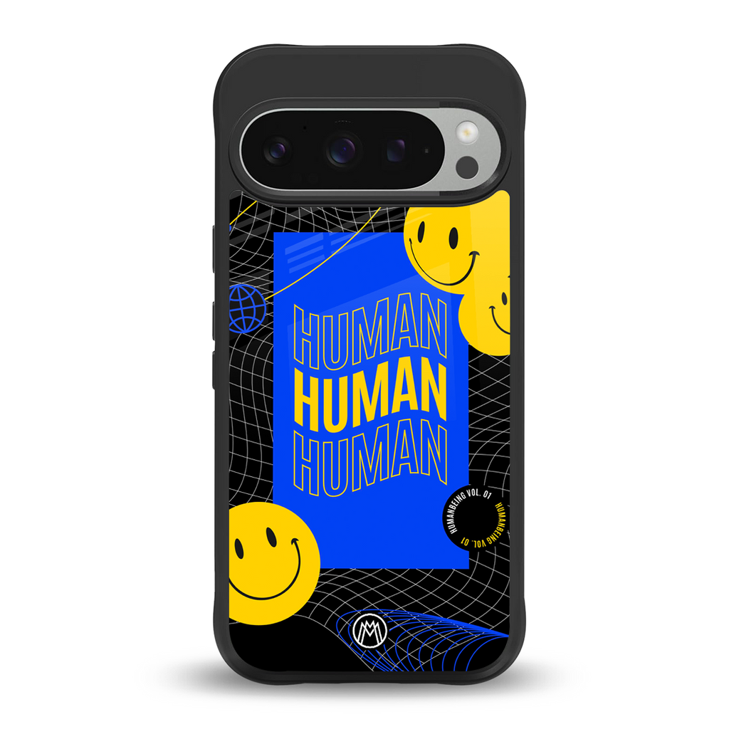 human being back phone cover | glass case for google pixel 9 pro