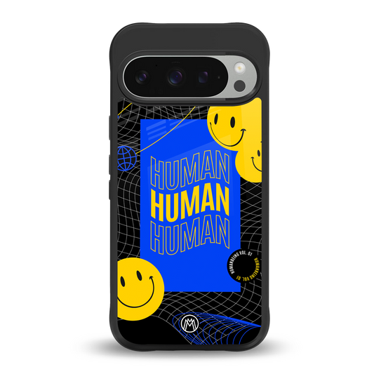 human being back phone cover | glass case for google pixel 9 pro xl