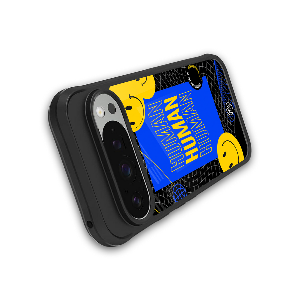 human being back phone cover | glass case for google pixel 9 pro