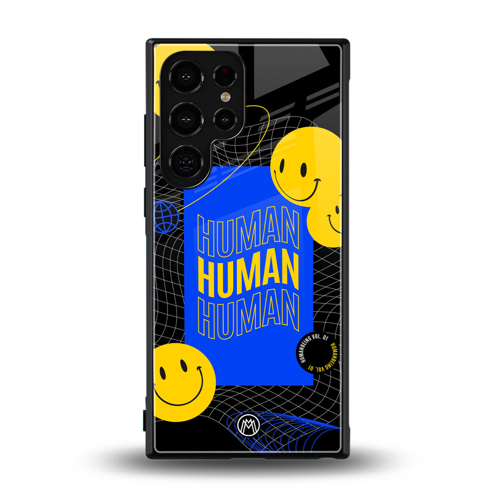 human being back phone cover | glass case for samsung galaxy s23 ultra