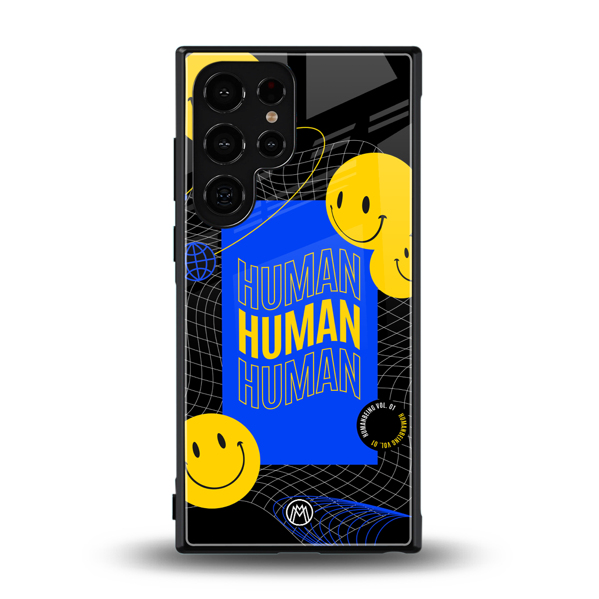 human being back phone cover | glass case for samsung galaxy s23 ultra