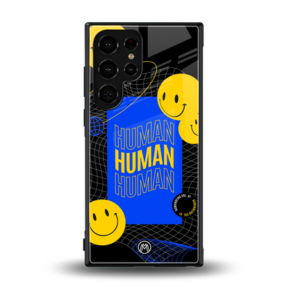 human being back phone cover | glass case for samsung galaxy s23 ultra