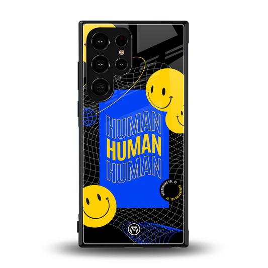 human being back phone cover | glass case for samsung galaxy s23 ultra