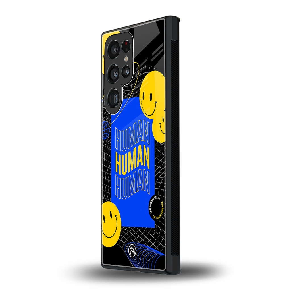 human being back phone cover | glass case for samsung galaxy s23 ultra