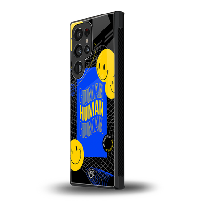 human being back phone cover | glass case for samsung galaxy s23 ultra