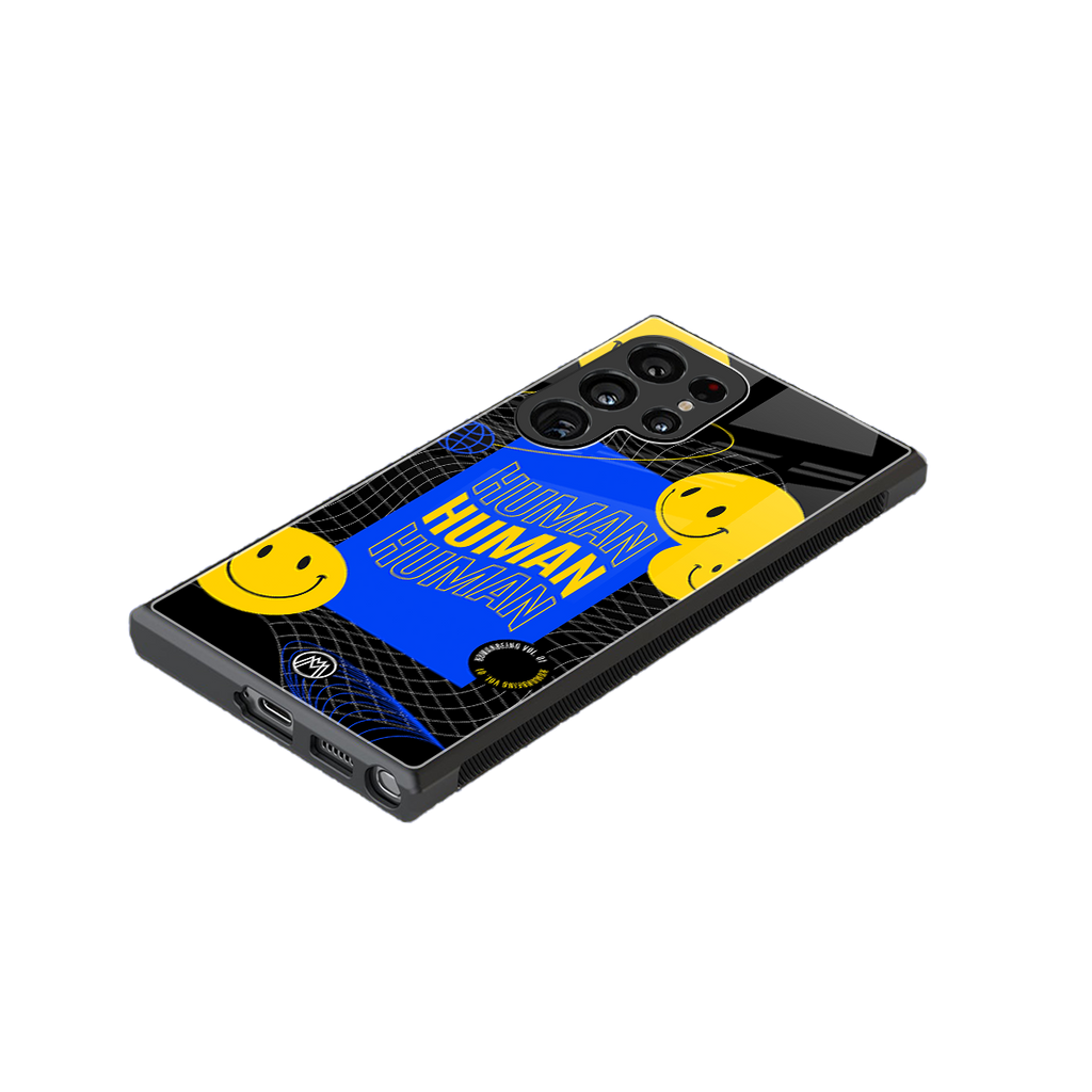 human being back phone cover | glass case for samsung galaxy s23 ultra