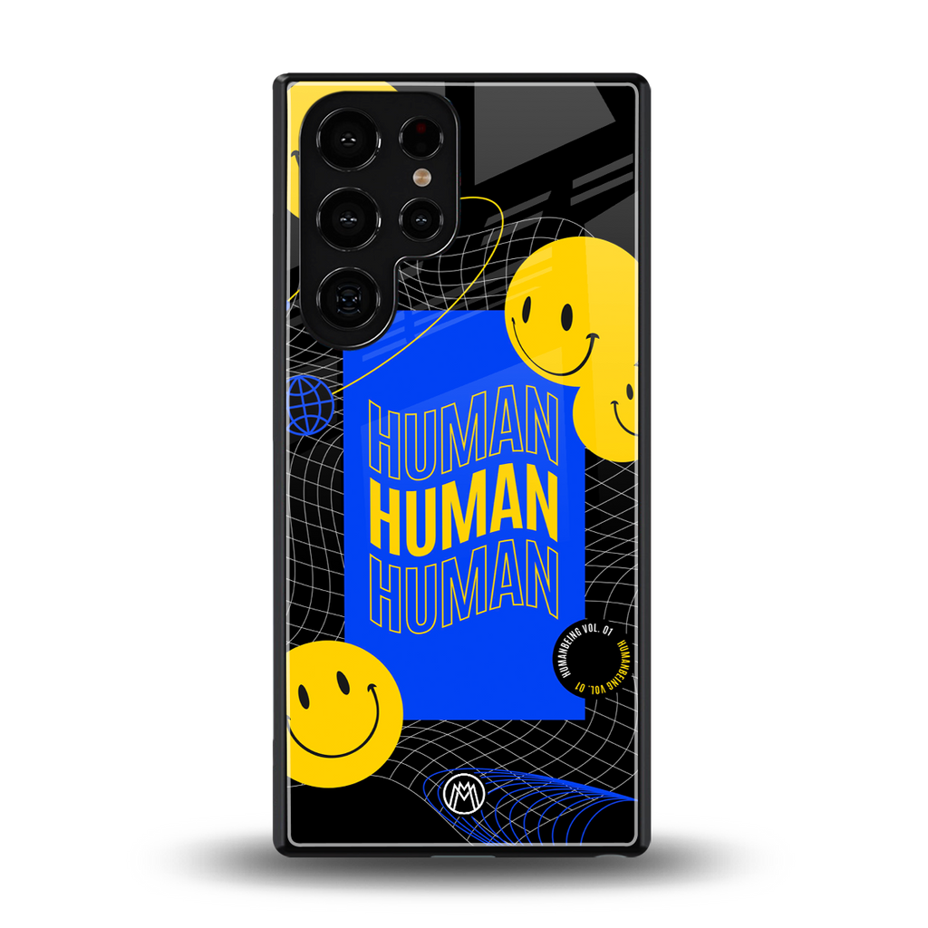 human being back phone cover | glass case for samsung galaxy s25 ultra